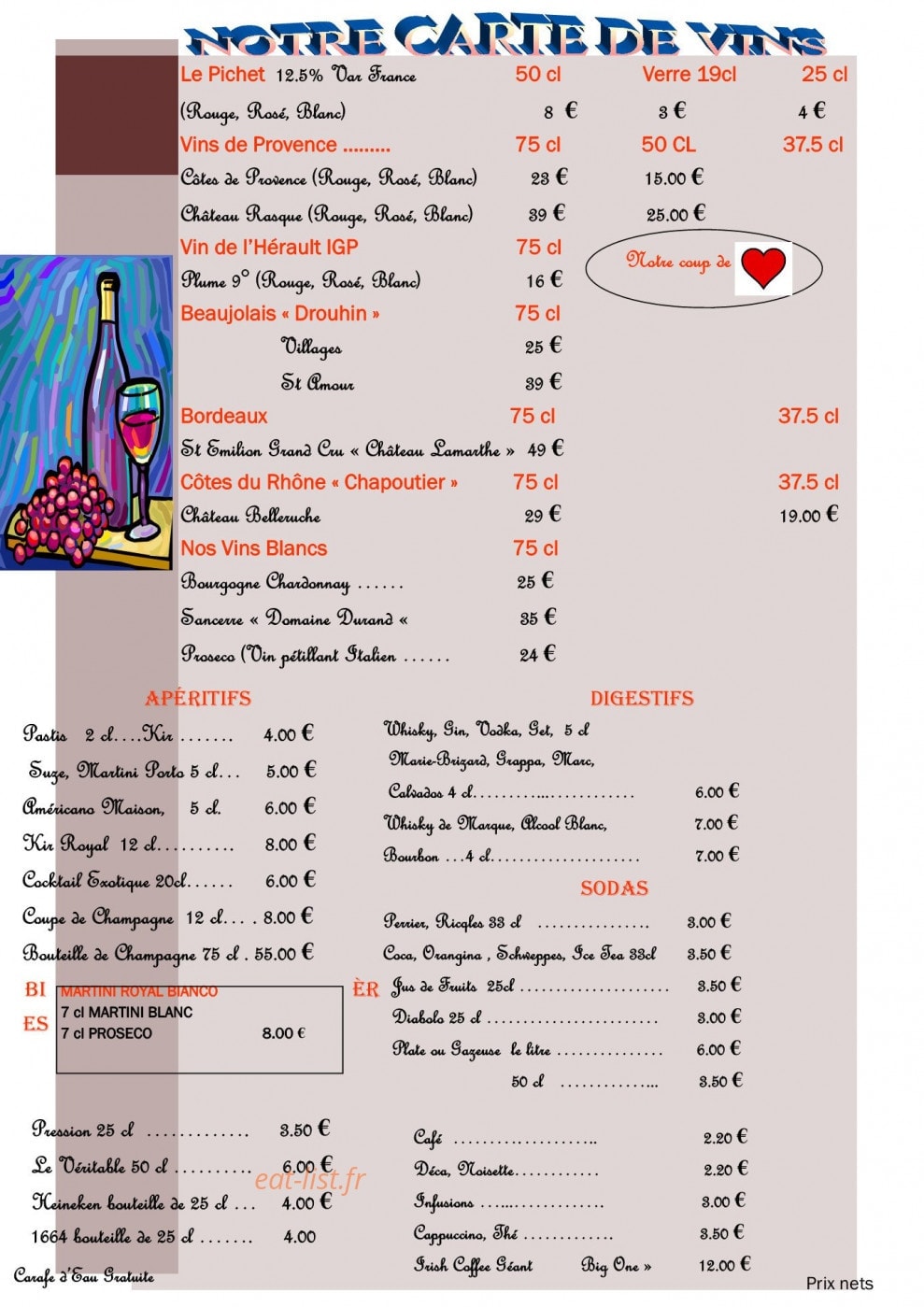 Restaurant Chez Régine — carte page 8