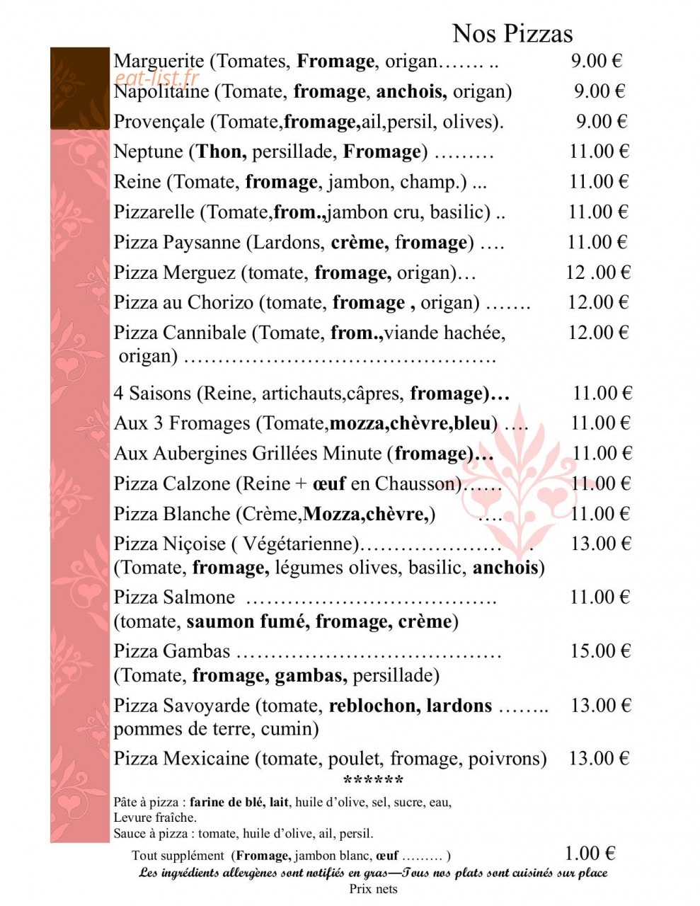 Restaurant Chez Régine — carte page 6