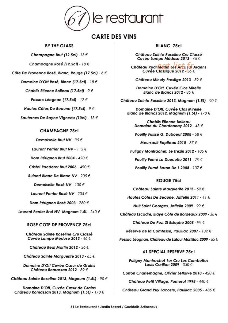 61 Le restaurant — carte page 3