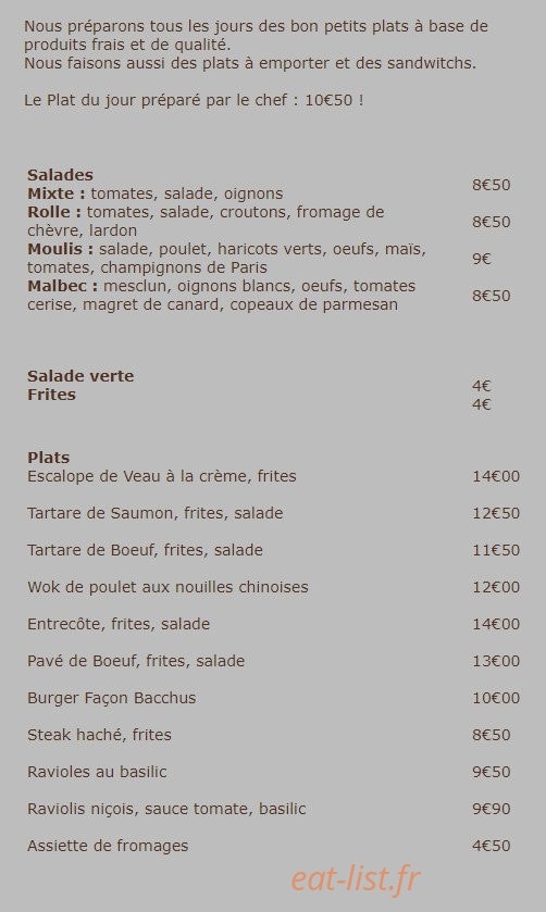 Bacchus — carte page 1