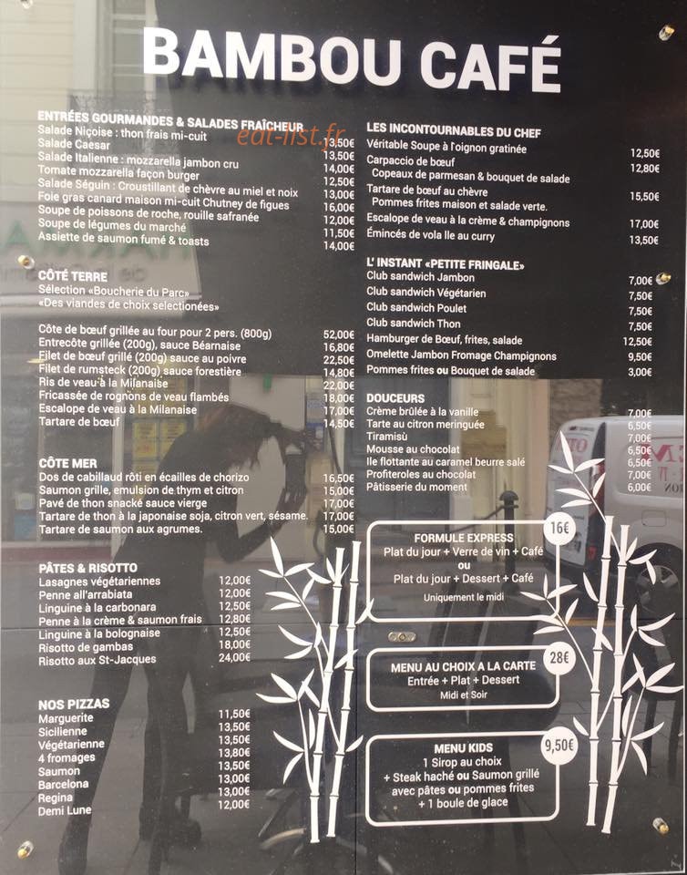 Bambou café — carte page 1