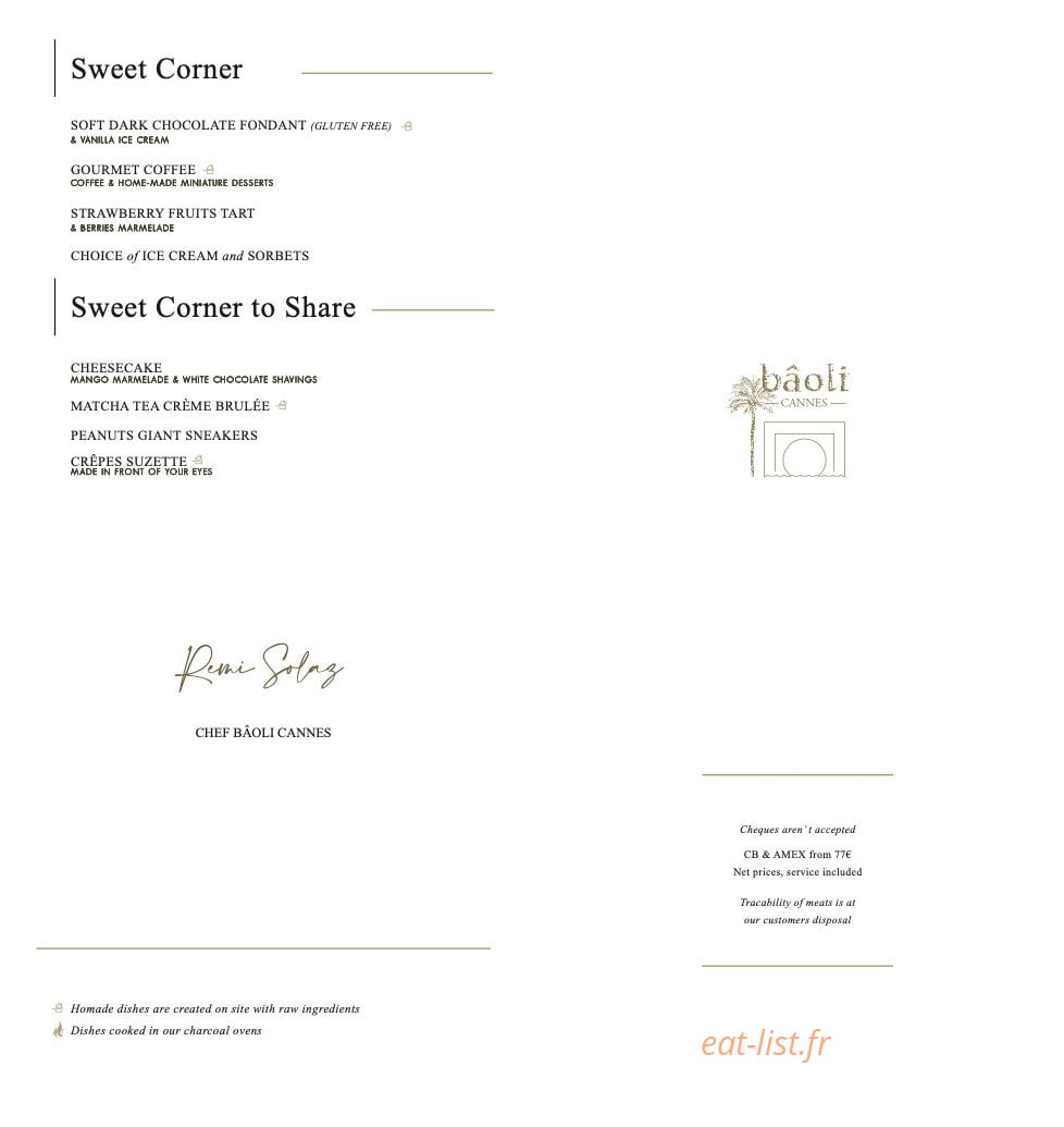Bâoli Cannes — carte page 2