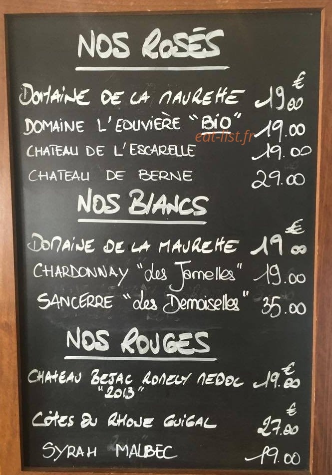 Bay café — carte page 1
