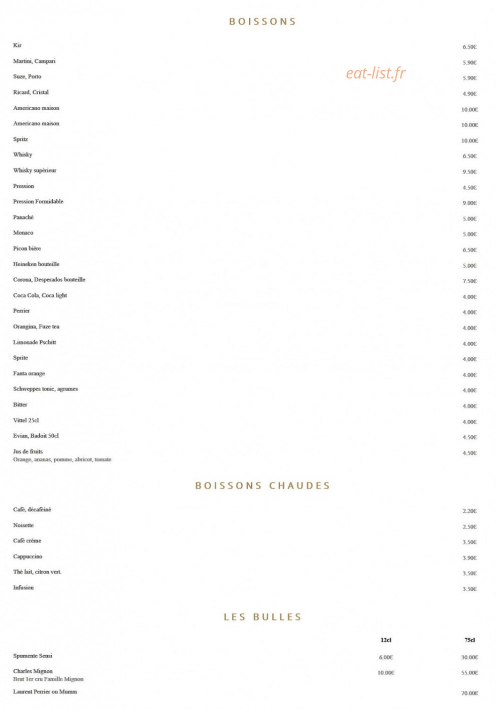 Bistrot de L'Etang — carte page 3