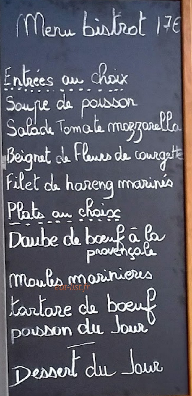 Bistrot Farigoule — carte page 1