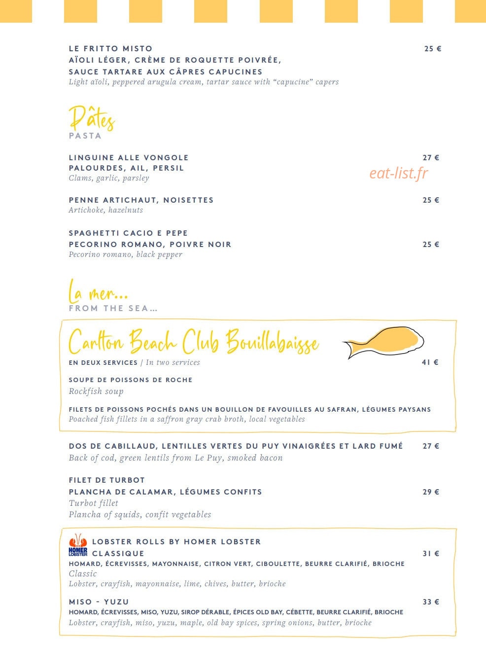Carlton — carte page 2