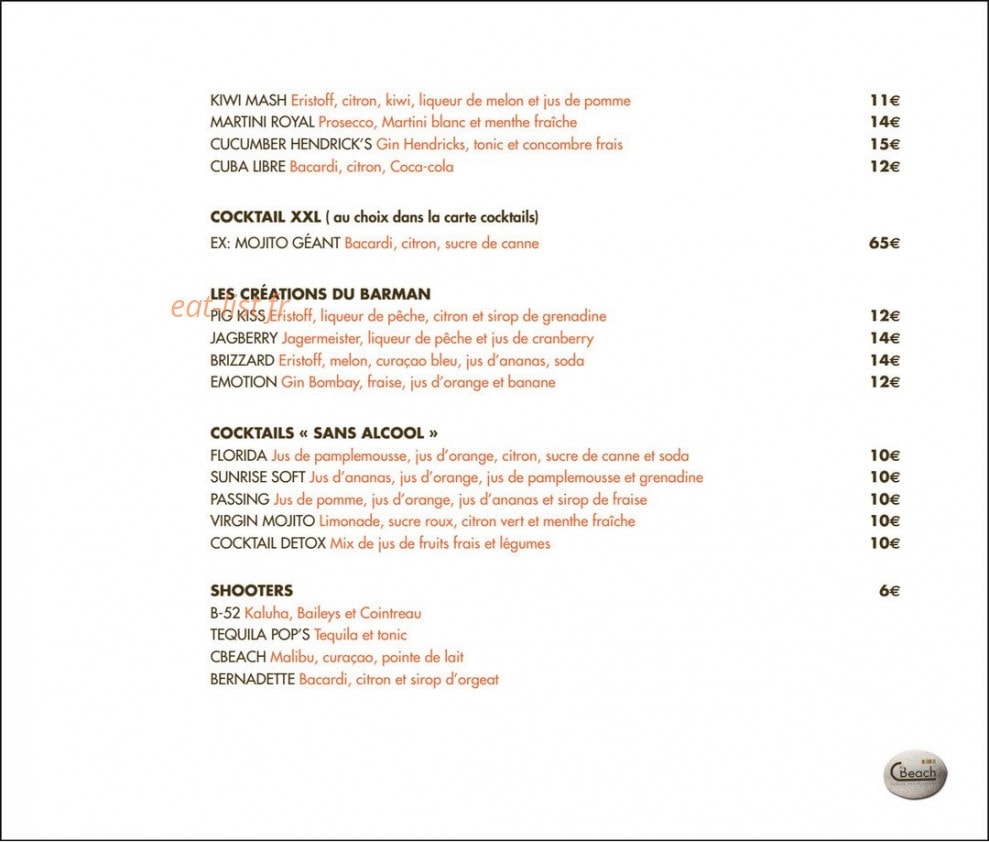 Cbeach — carte page 9
