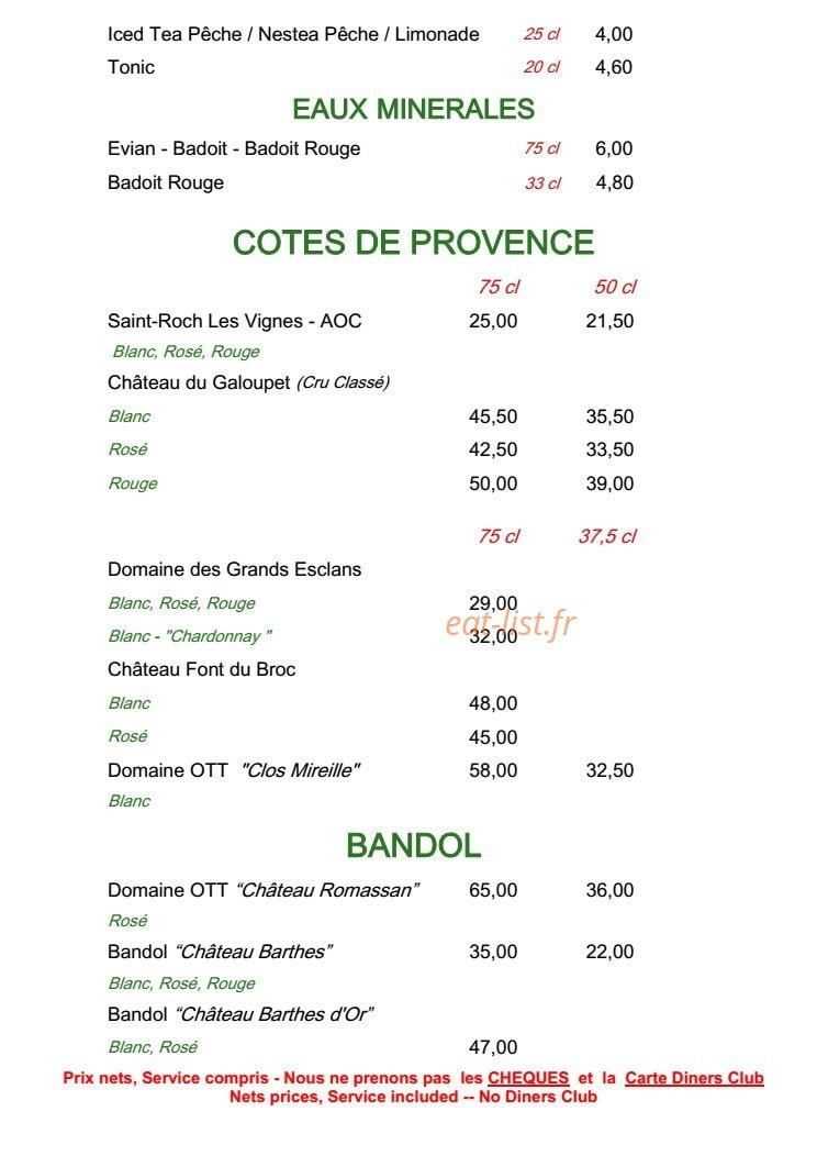 Chez Astoux — carte page 6