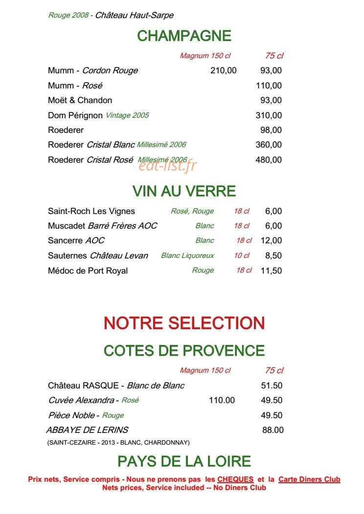 Chez Astoux — carte page 8