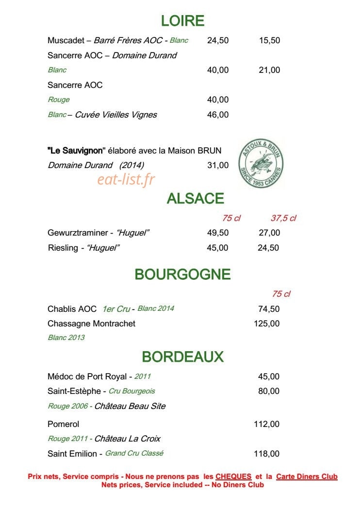 Chez Astoux — carte page 7