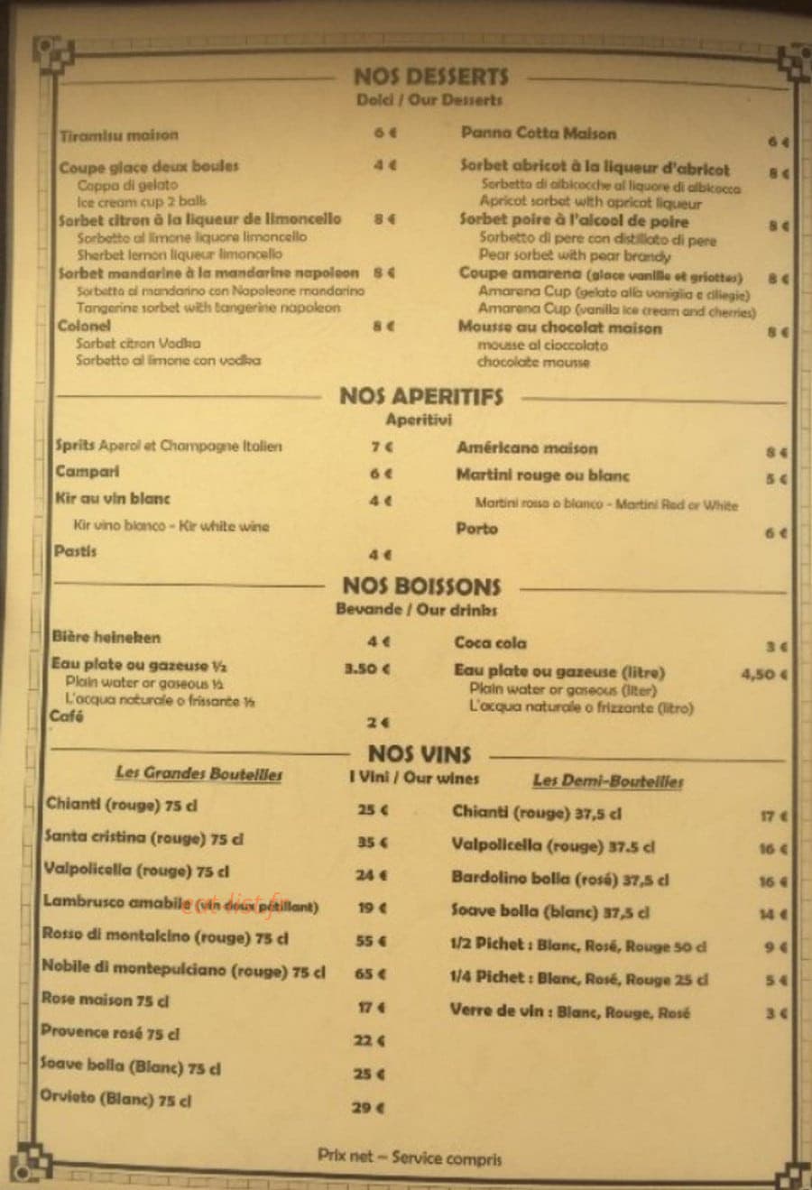 Chez Franco — carte page 3