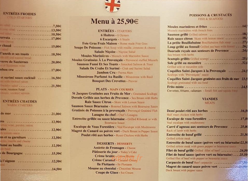 Chez Freddy — carte page 2