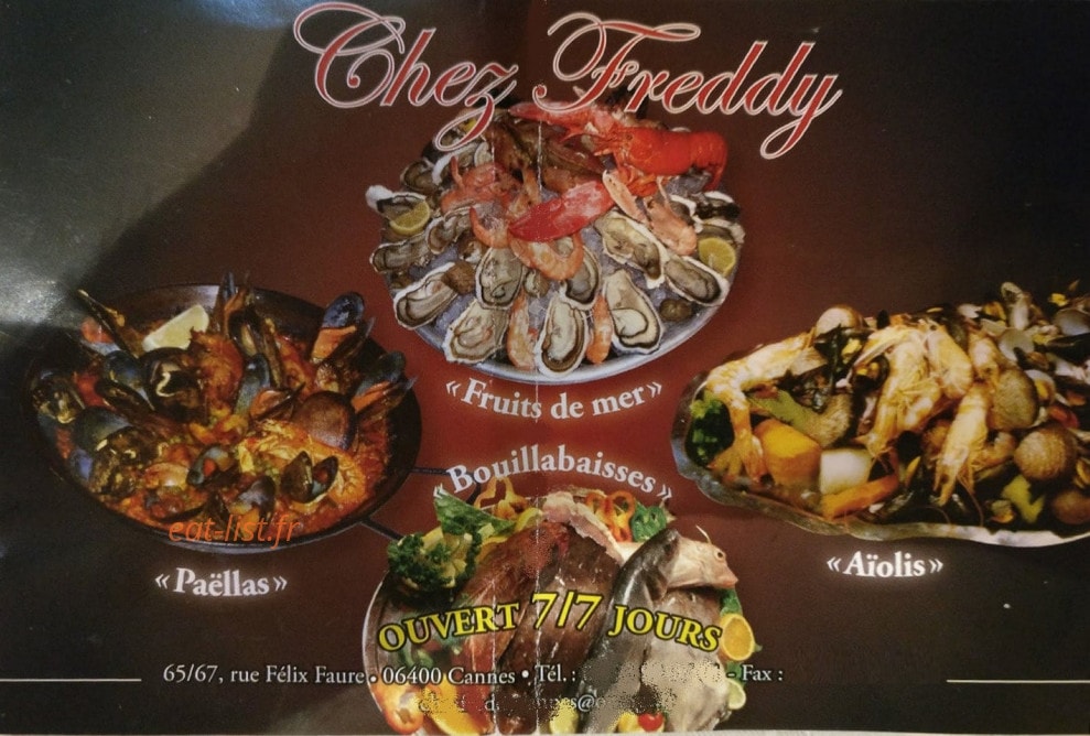 Chez Freddy — carte page 1