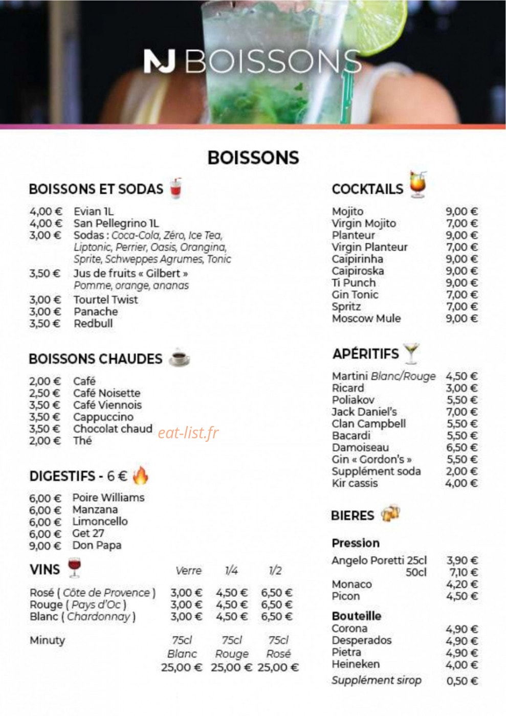 Chez NJ — carte page 5