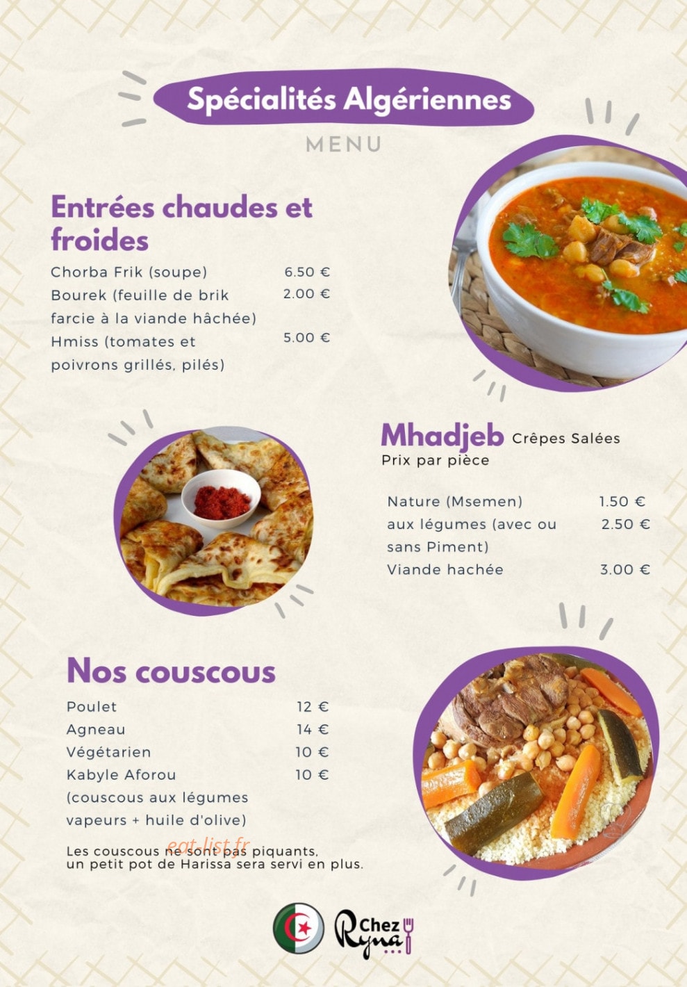 Chez Ryna - La Bonne Brochette — carte page 2