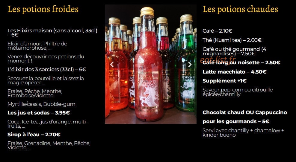 Elixirs et Sorcellerie — carte page 4