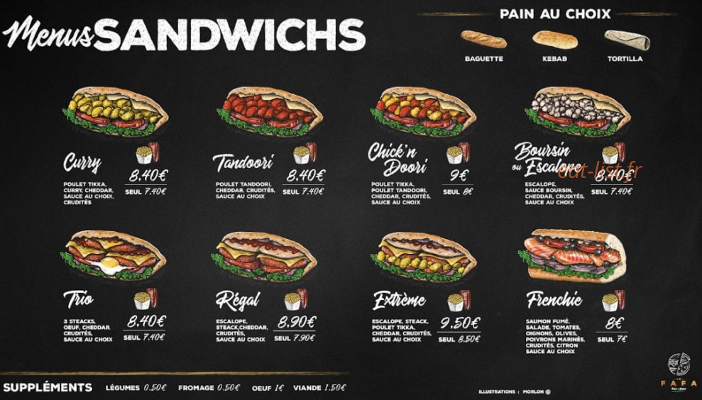 Fafa pizza — carte page 3