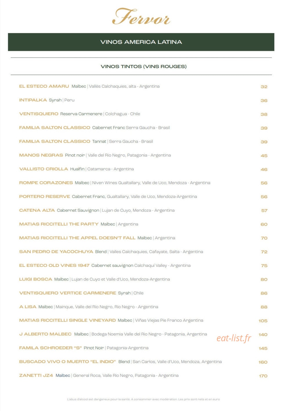 Fervor — carte page 4