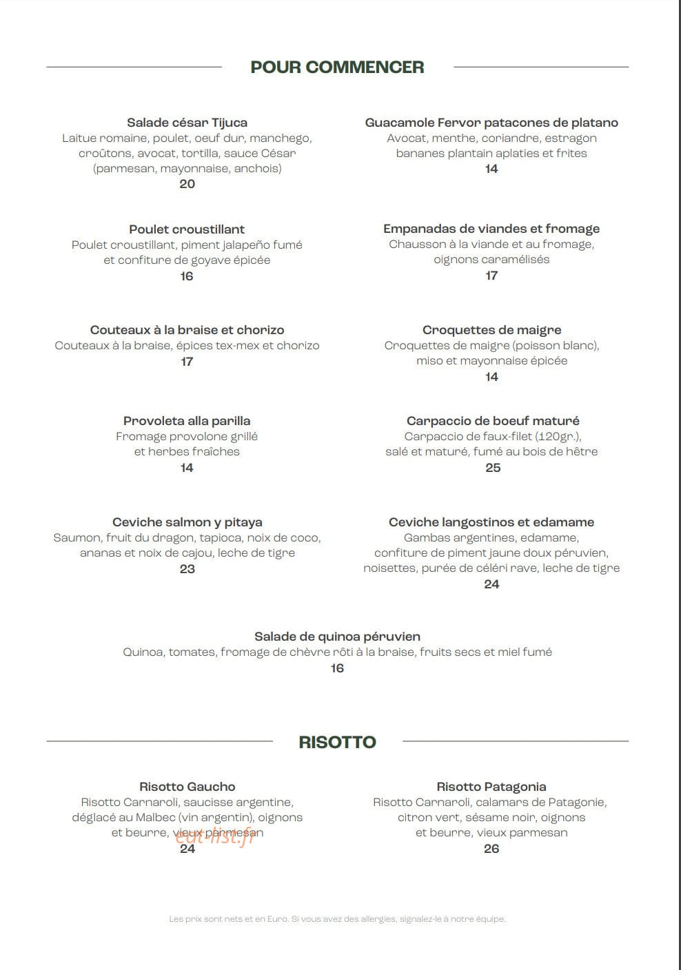 Fervor — carte page 1
