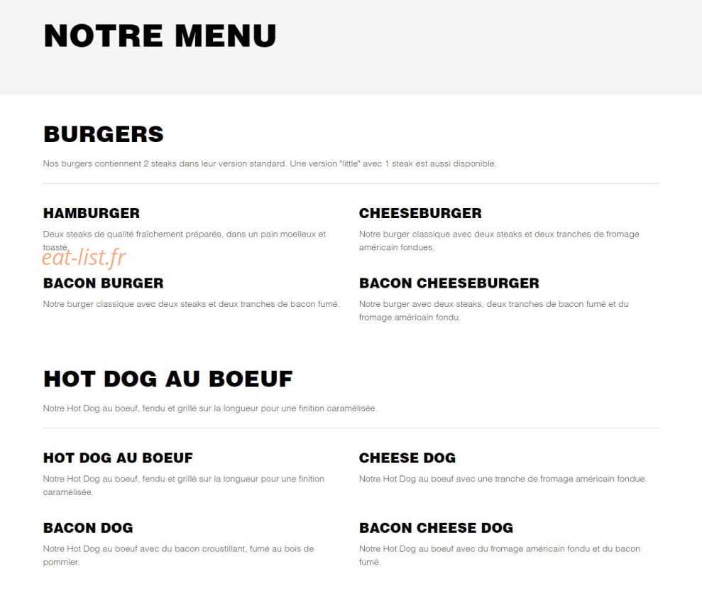 Five Guys — carte page 1