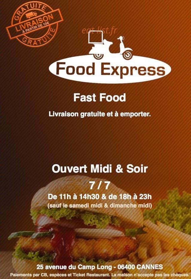 Food express — carte page 1
