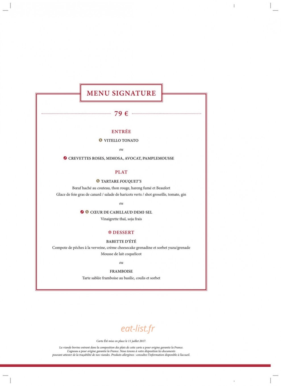 Fouquet's — carte page 6