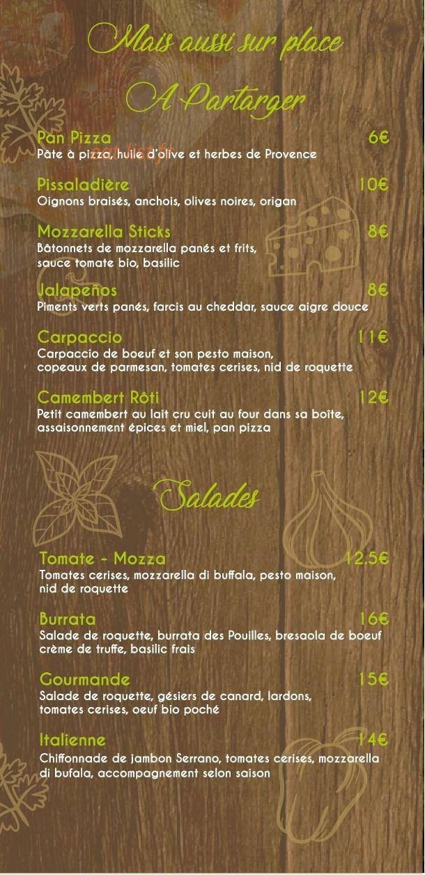 Green Pizza — carte page 4