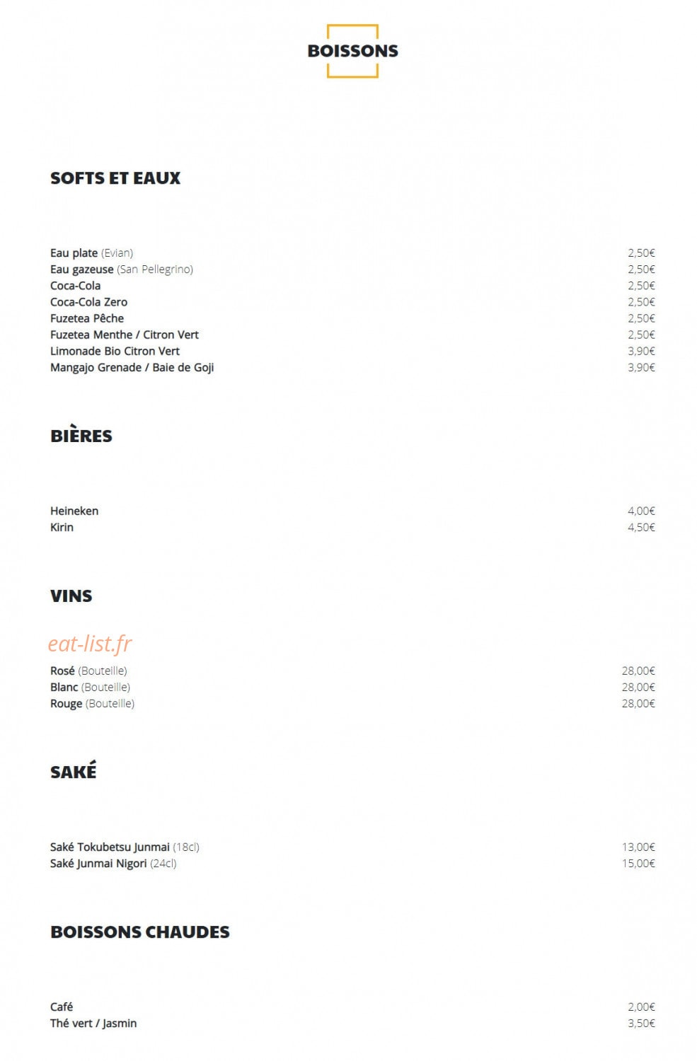 Green Sushi — carte page 11