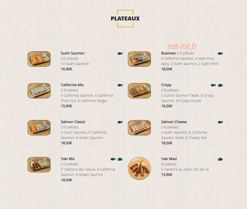 Green Sushi — carte page 2