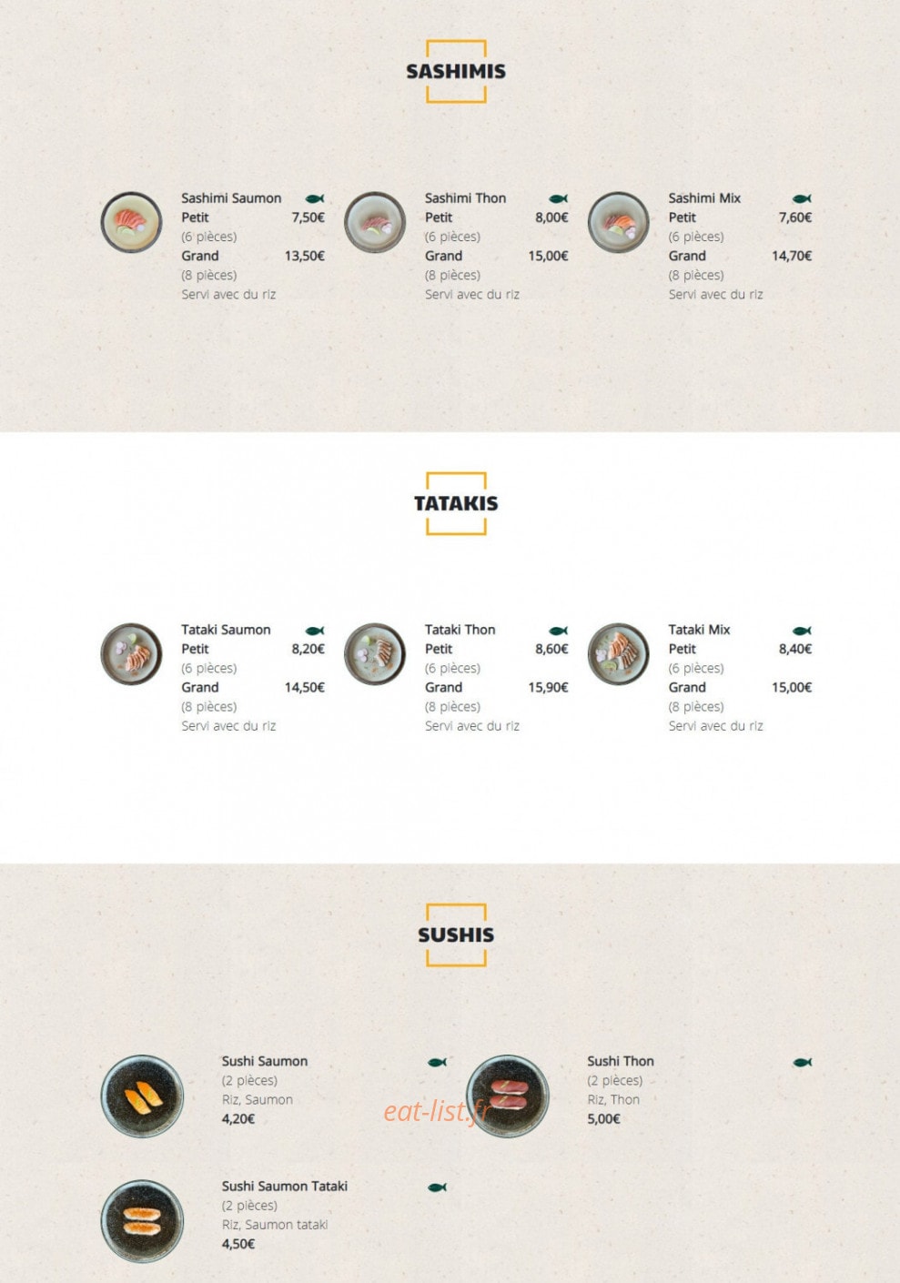 Green Sushi — carte page 8
