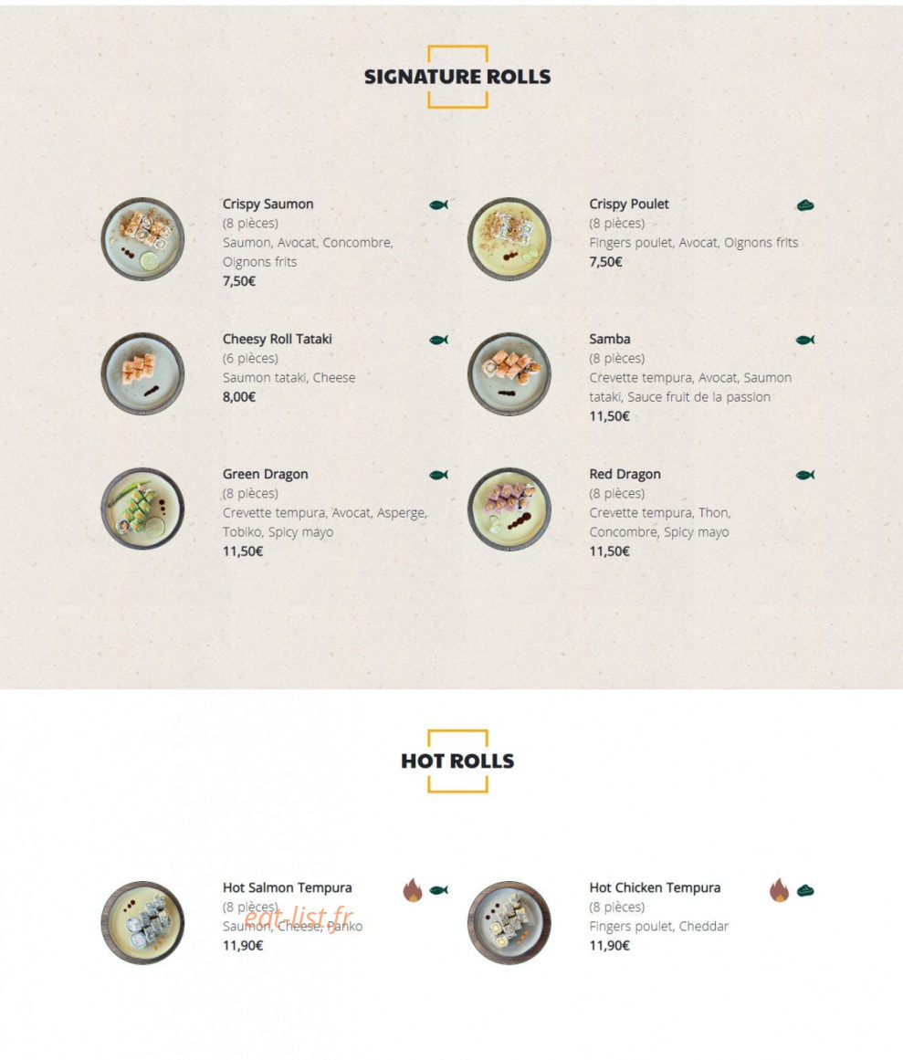 Green Sushi — carte page 7