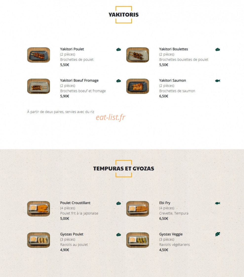 Green Sushi — carte page 9