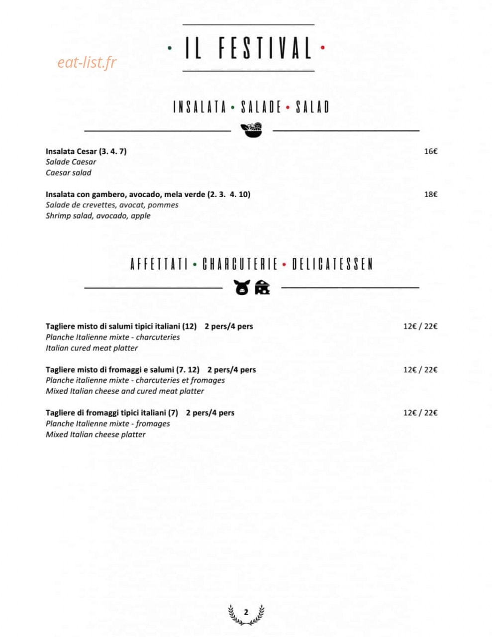 Il Festival by Tripodi — carte page 2
