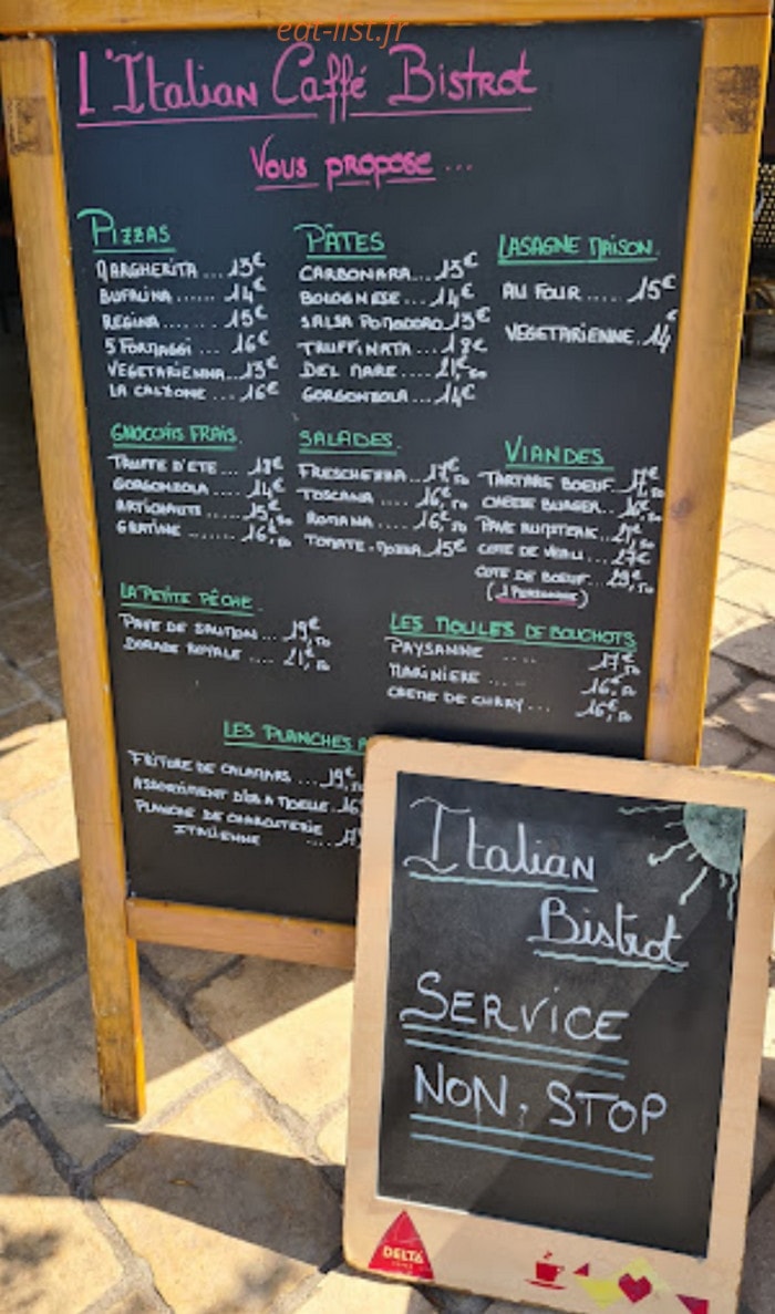 Italian Caffé — carte page 1