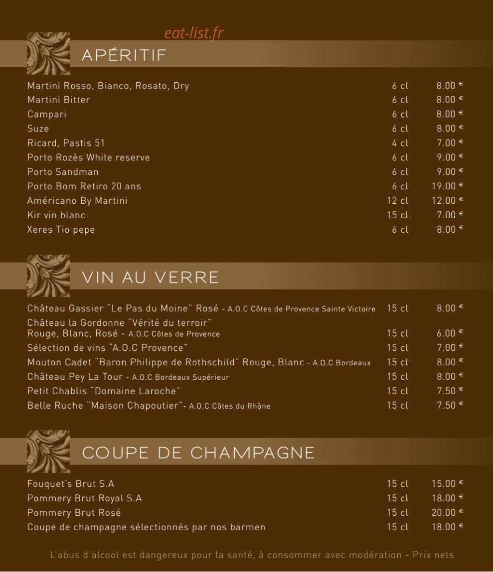 Jane's bar — carte page 2