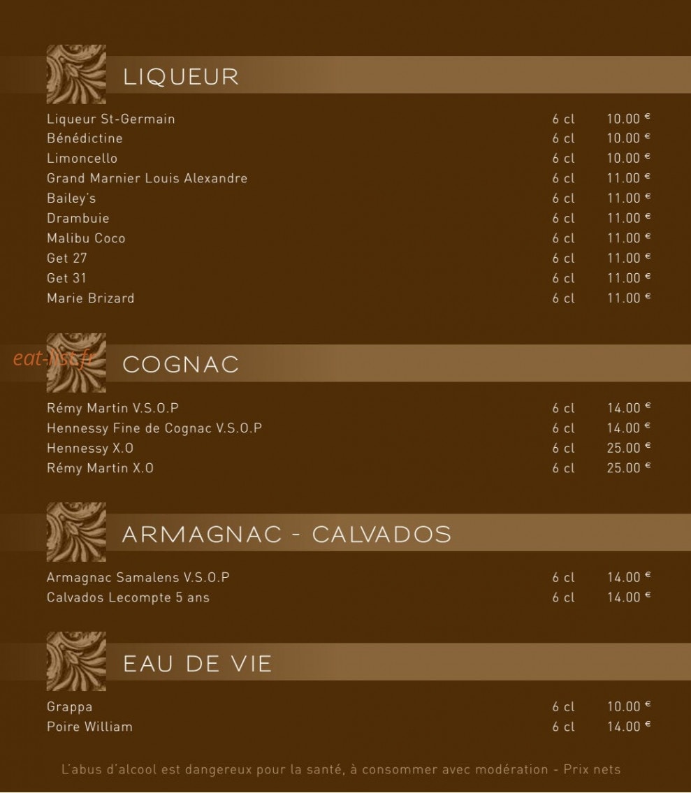 Jane's bar — carte page 7