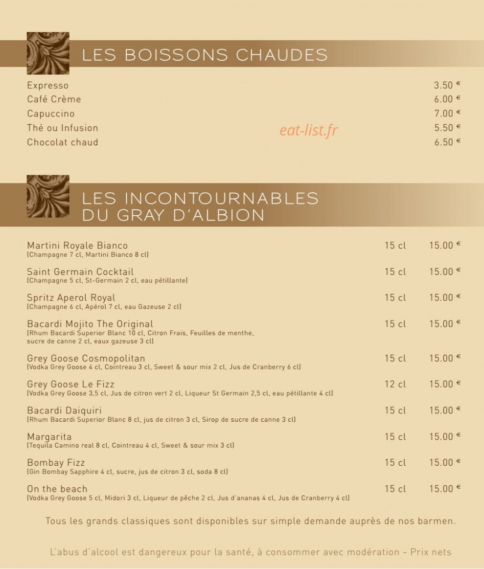 Jane's bar — carte page 4