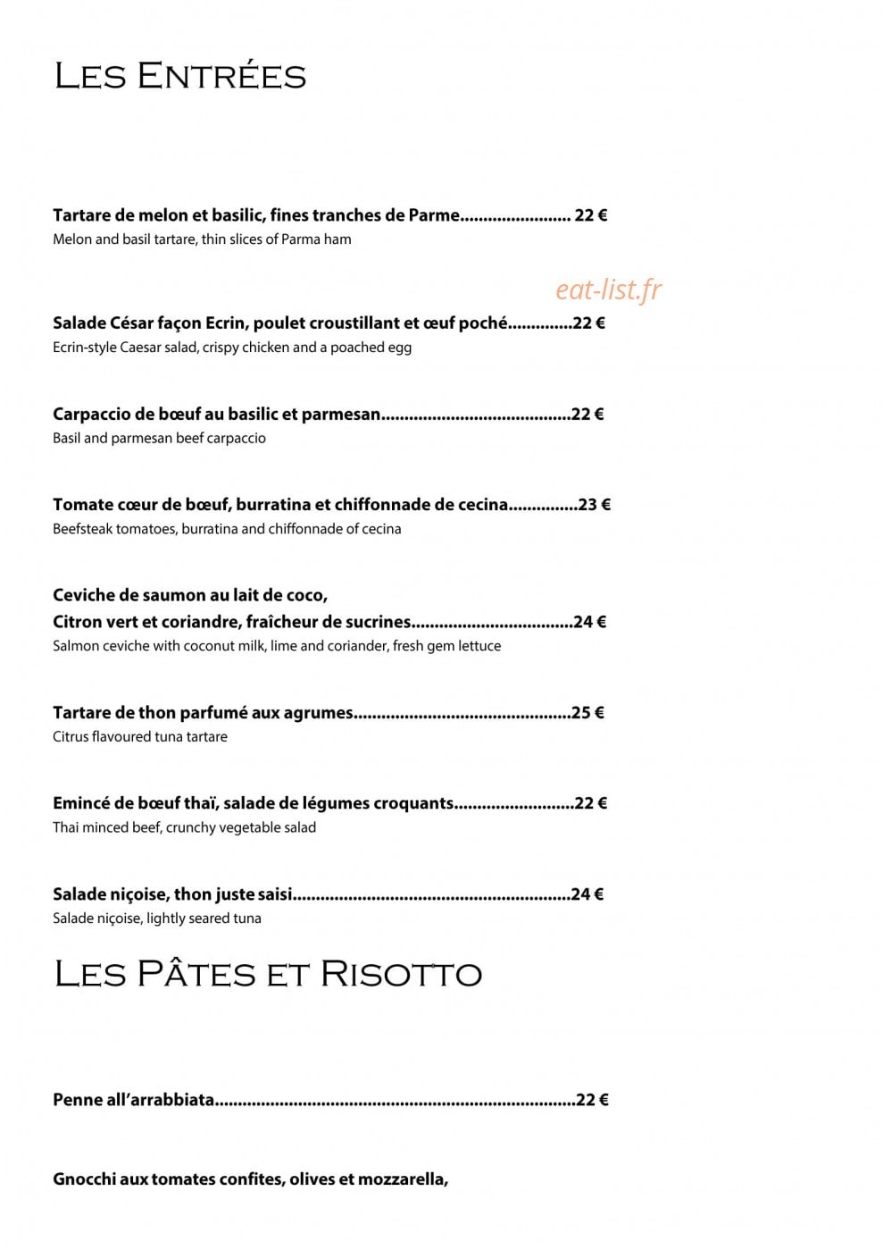 L'Ecrin Plage — carte page 9