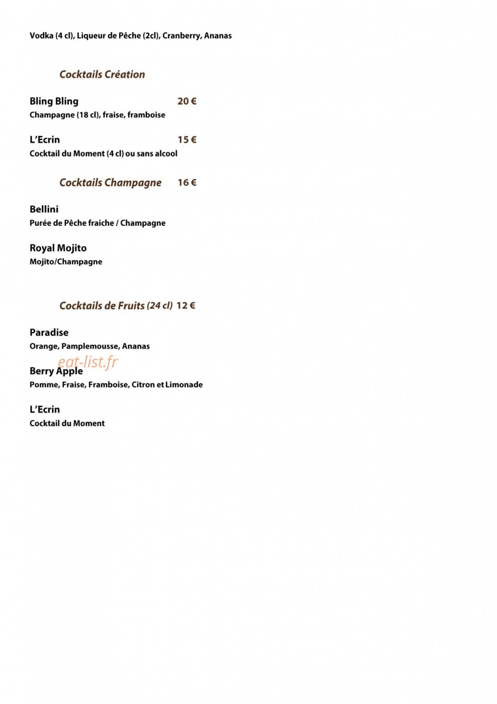 L'Ecrin Plage — carte page 4