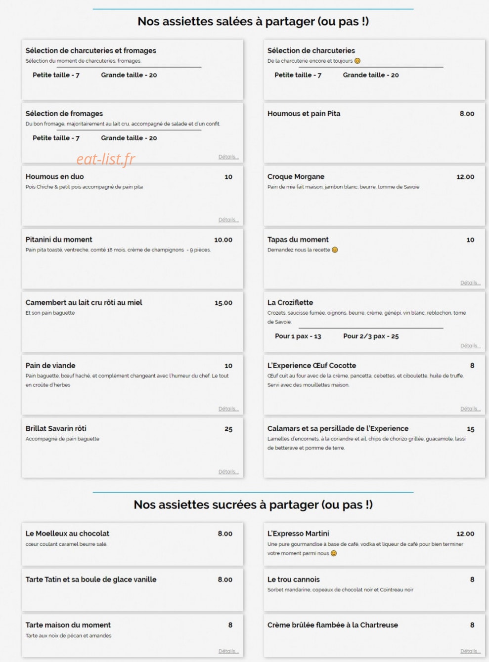 L’Experience — carte page 4
