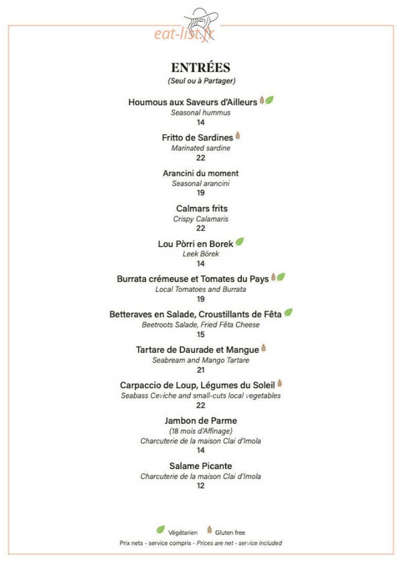 La Bambola — carte page 1