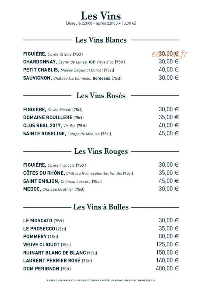 La Belle Epoque — carte page 2