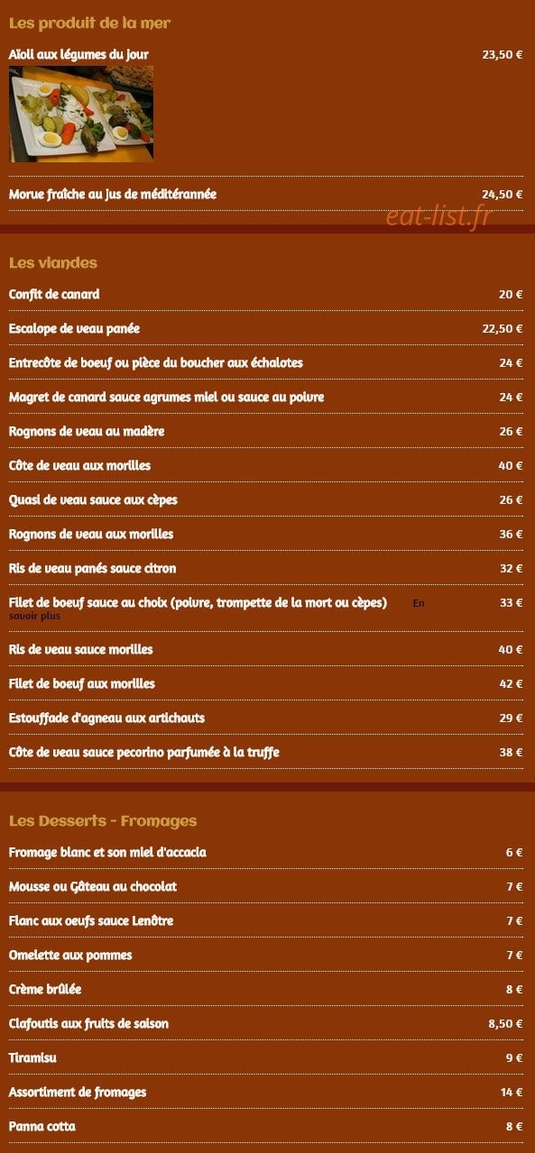 La Cave — carte page 2