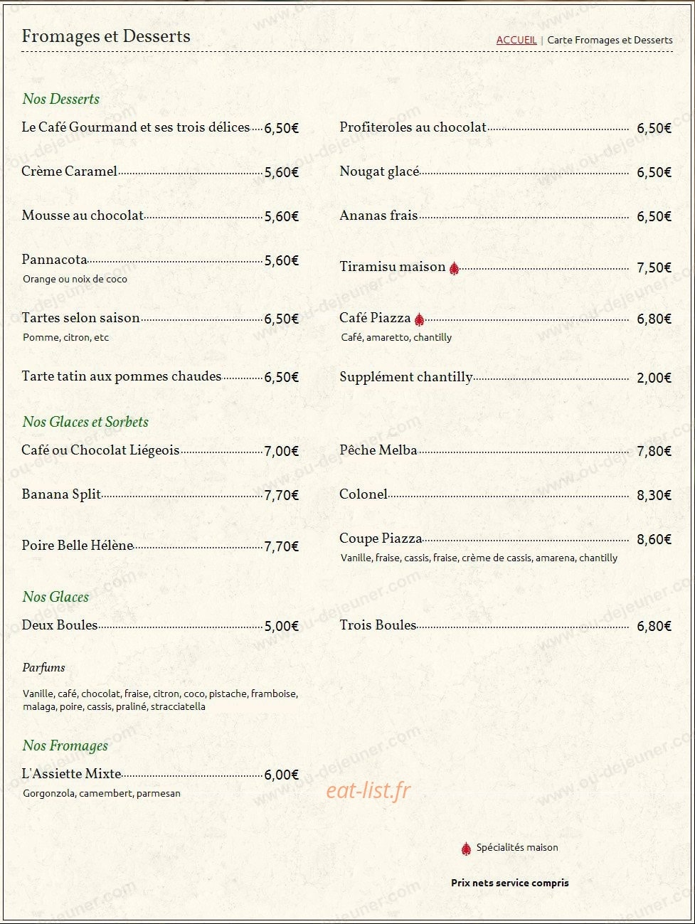 La Piazza — carte page 4
