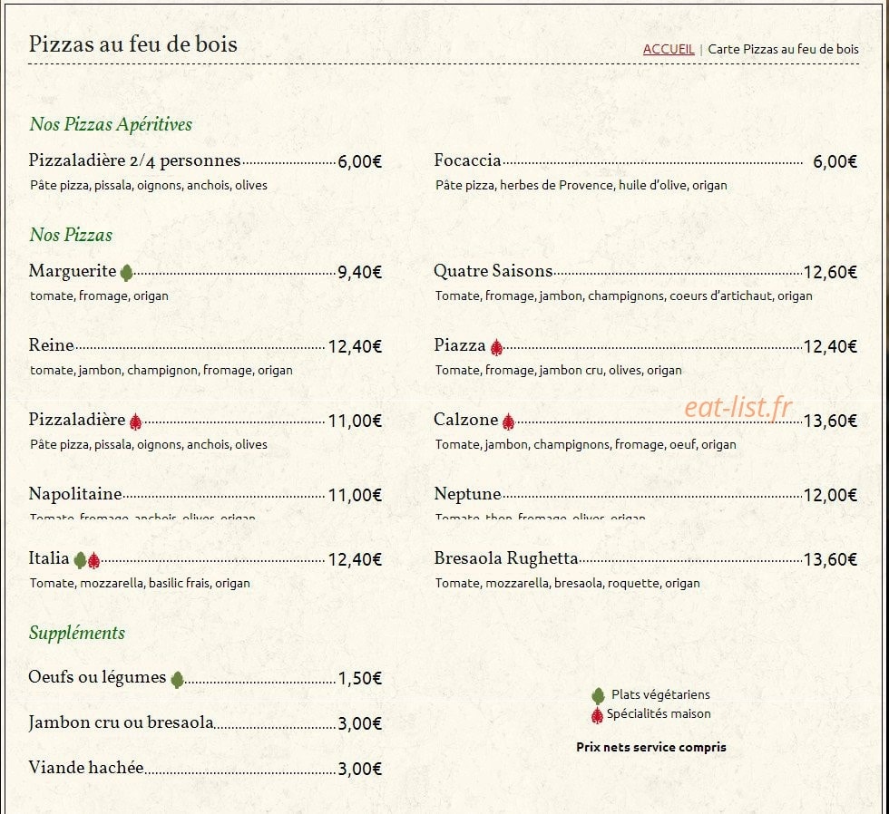 La Piazza — carte page 1