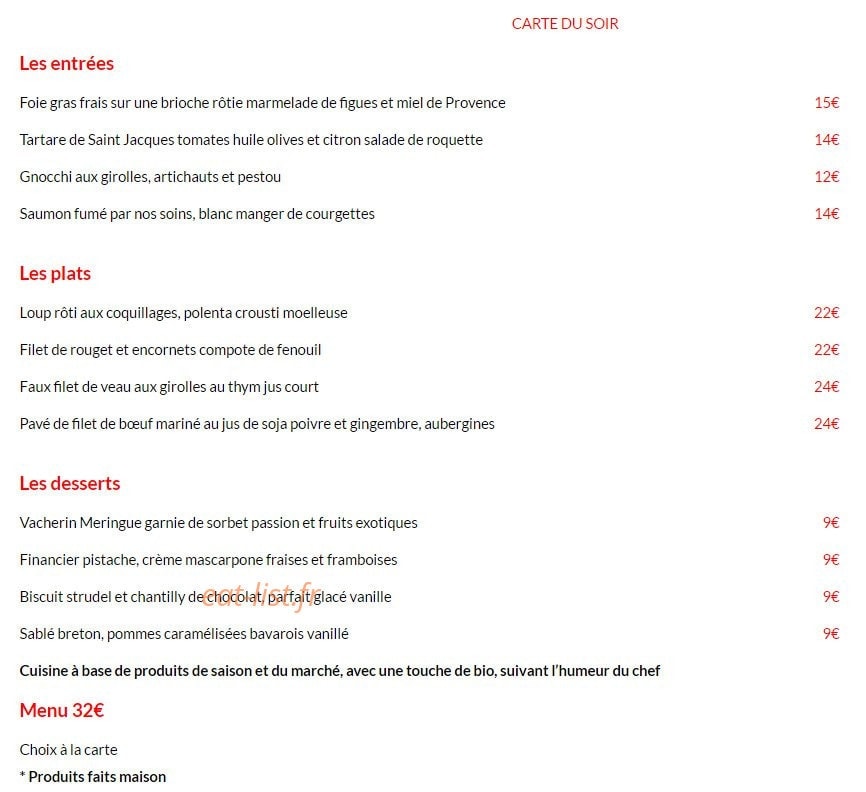 La table du chef — carte page 2