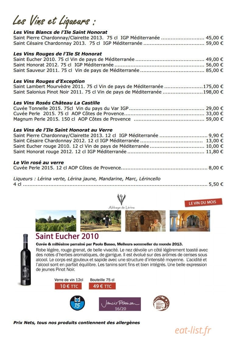 La Tonnelle — carte page 3