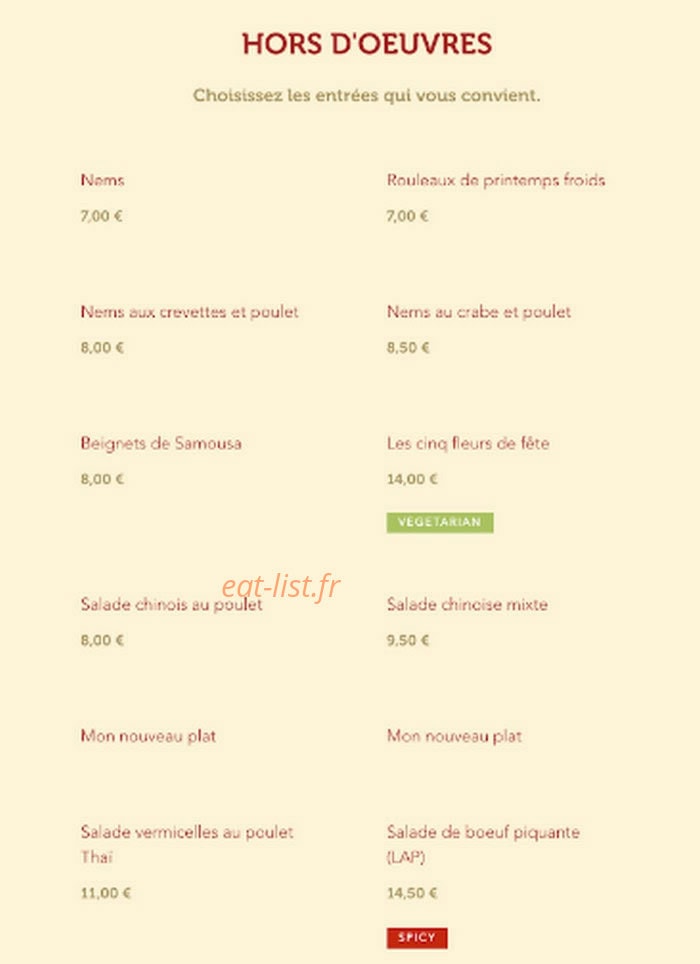Le Bangkok — carte page 10
