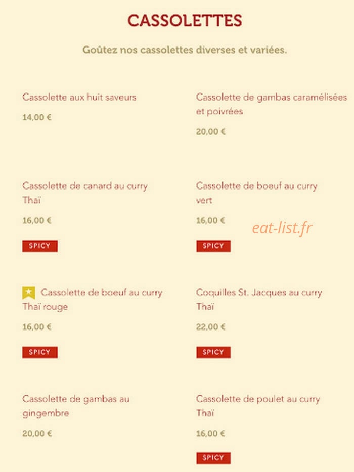 Le Bangkok — carte page 8