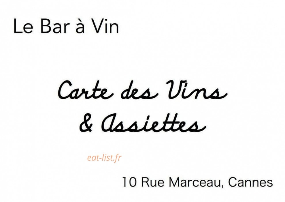 Le bar à vin — carte page 1